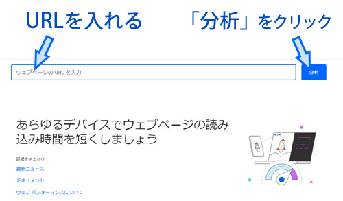 PageSpeed Insightsで調査